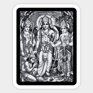 Shri Ram and Family drawing Sticker